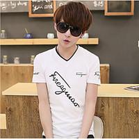 mens casualdaily sexy simple t shirt solid round neck short sleeve cot ...