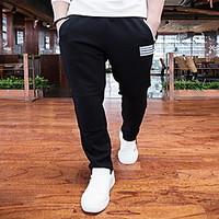 Men\'s Straight / Skinny Sweatpants Pants, Casual/Daily Simple / Active Solid Mid Rise Drawstring Cotton Micro-elastic Spring / Fall