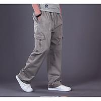 mens mid rise inelastic chinos pants simple loose straight solid