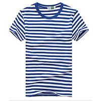 mens casualdaily simple t shirt striped round neck short sleeve cotton