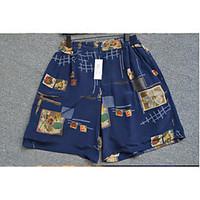 mens high rise strenchy chinos shorts pants active wide leg print