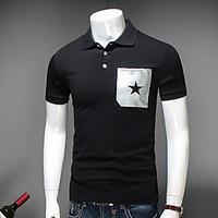 mens daily casual simple summer t shirt solid star round neck short sl ...