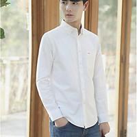 mens going out simple shirt solid shirt collar long sleeve cotton