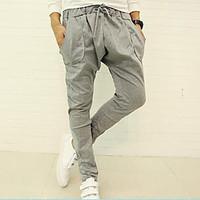 mens straight chinos pants casualdaily simple solid mid rise drawstrin ...