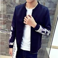 mens plus size casualdaily simple jackets solid stand long sleeve fall ...