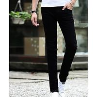 mens mid rise micro elastic chinos pants chinoiserie slim solid