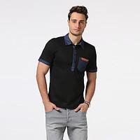 mens going out casualdaily work simple polo color block shirt collar s ...