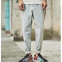 mens mid rise micro elastic chinos pants simple slim striped