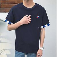 mens casualdaily simple t shirt solid round neck short sleeve rayon