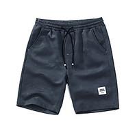 Men\'s Mid Rise Micro-elastic Chinos Sweatpants Pants, Active Slim Solid