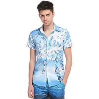 mens plus size beach holiday boho summer shirt print color block shirt ...