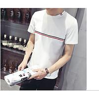 mens going out simple summer t shirt solid round neck short sleeve cot ...