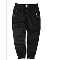 Men\'s Mid Rise Micro-elastic Chinos Sweatpants Pants, Simple Loose Solid