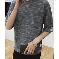 mens casualdaily simple summer t shirt solid round neck sleeve cotton  ...