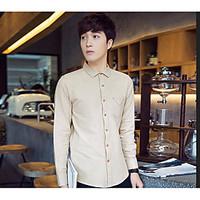 mens going out casualdaily simple all seasons shirt solid v neck long  ...