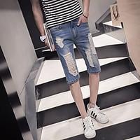 mens low rise micro elastic shorts pants simple loose solid