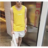 mens casualdaily simple summer t shirt solid deep u sleeveless cotton  ...