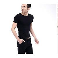 mens casualdaily simple summer t shirt solid v neck short sleeve polye ...