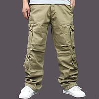 mens mid rise inelastic chinos pants simple loose solid