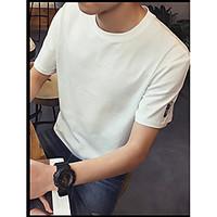 mens going out casualdaily simple active t shirt solid round neck shor ...