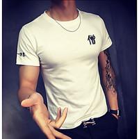 mens going out casualdaily simple active t shirt solid print round nec ...