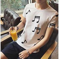 mens casualdaily simple summer t shirt print round neck short sleeve o ...