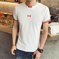 mens casualdaily simple summer t shirt solid round neck short sleeve o ...