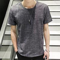 mens casualdaily simple summer t shirt solid round neck short sleeve l ...