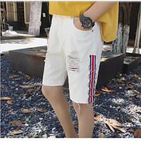 mens mid rise micro elastic shorts pants simple wide leg solid