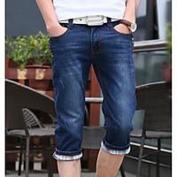 mens mid rise strenchy jeans pants simple slim solid