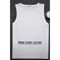 mens casualdaily simple tank top print round neck sleeveless cotton th ...