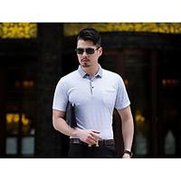 Men\'s Casual/Daily Simple Summer Shirt, Solid Shirt Collar Short Sleeve Cotton