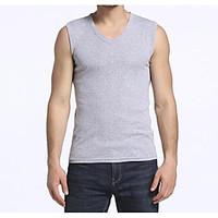 mens casualdaily simple tank top solid v neck sleeveless cotton thin