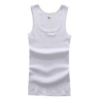 Men\'s Casual/Daily Simple Tank Top, Solid Round Neck Sleeveless Cotton Thin