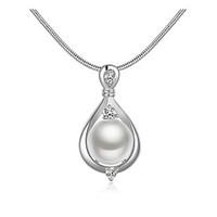 Men\'s Women\'s Choker Necklaces Pendant Necklaces Pendants Pearl Necklace Silver Pearl Sterling Silver Drop White JewelryWedding Party