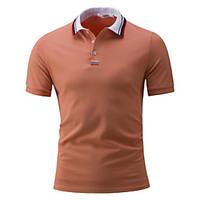 mens casualdaily sports simple active summer polo solid striped button ...