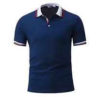 mens casualdaily sports simple active summer polo solid striped button ...