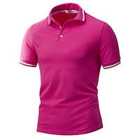 mens casualdaily sports simple active summer polo solid striped button ...