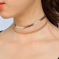 metal choker necklace set personalized alloy v shaped manual short nec ...