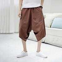 mens mid rise inelastic chinos pants simple loose solid