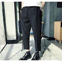 mens mid rise inelastic chinos pants simple loose solid