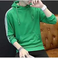 Men\'s Casual/Daily Hoodie Solid Round Neck Micro-elastic Polyester Long Sleeve