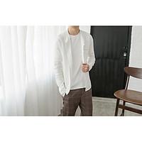 mens casualdaily simple shirt solid stand long sleeve linen