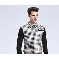 Men\'s Casual/Daily Simple Spring Shirt, Polka Dot Shirt Collar Long Sleeve Special Leather Types Opaque