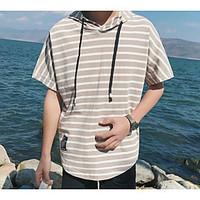 mens casualdaily simple summer t shirt striped round neck short sleeve ...