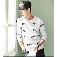 mens casualdaily hoodie solid round neck micro elastic cotton sleeve