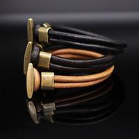 Men Bracelet European Style Leather Bracelet