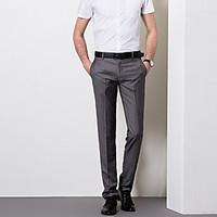 mens high rise micro elastic business pants simple slim solid