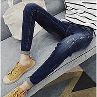 mens mid rise strenchy jeans pants simple skinny solid