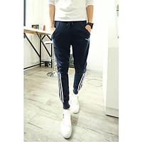 mens low rise micro elastic chinos pants street chic loose solid